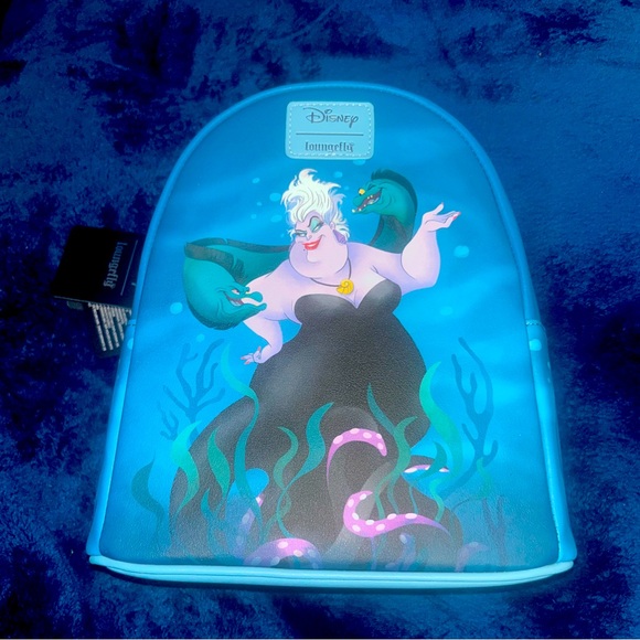 Loungefly Disney Ursula Blue Mini Backpack - Picture 1 of 6